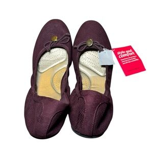 dexflex Comfort Elegant Burgundy Women's Ballet Flats